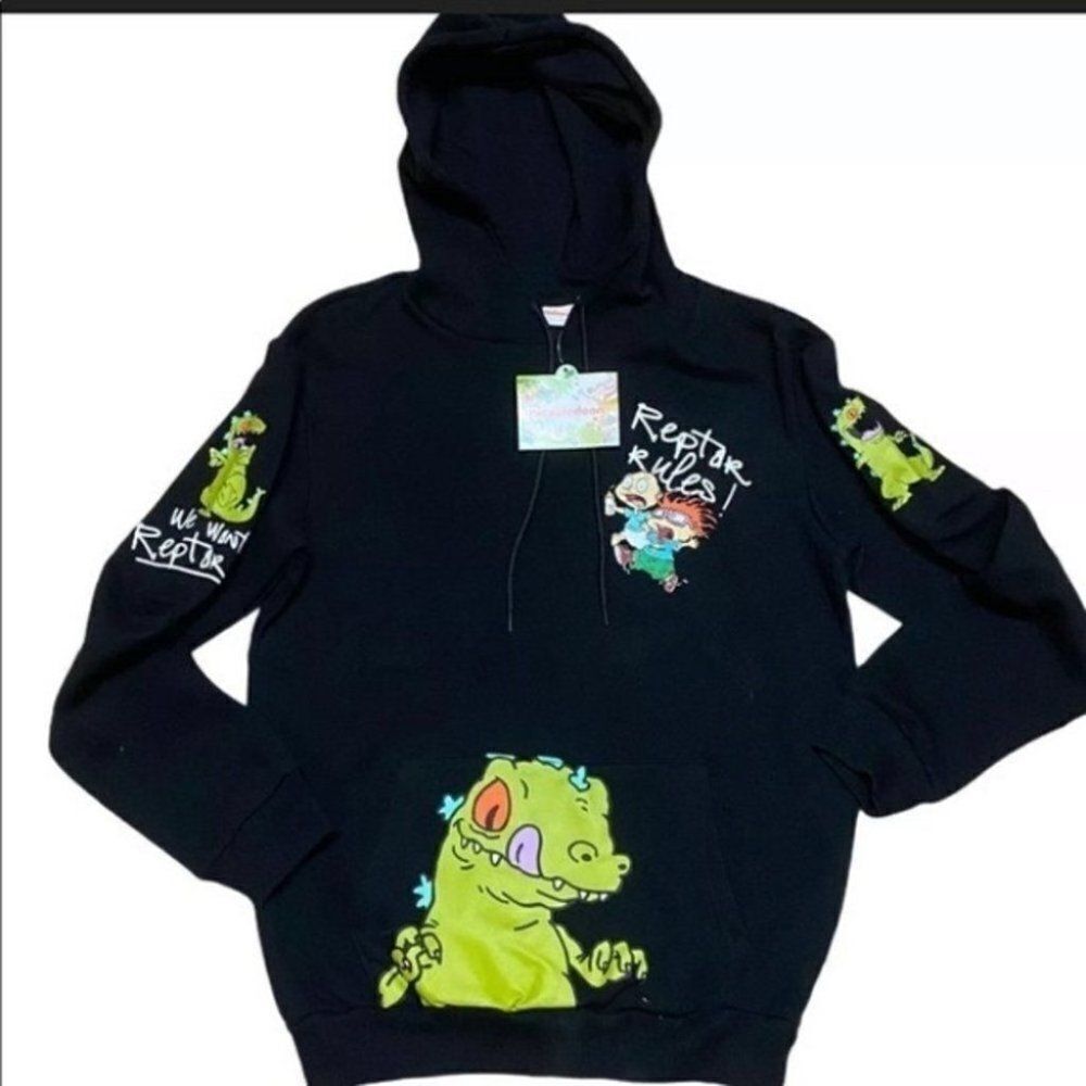 Nickelodeon Rugrats Hoodie Reptar‎ Rules 90’s NEW Tommy Chuckie Retro Lounge